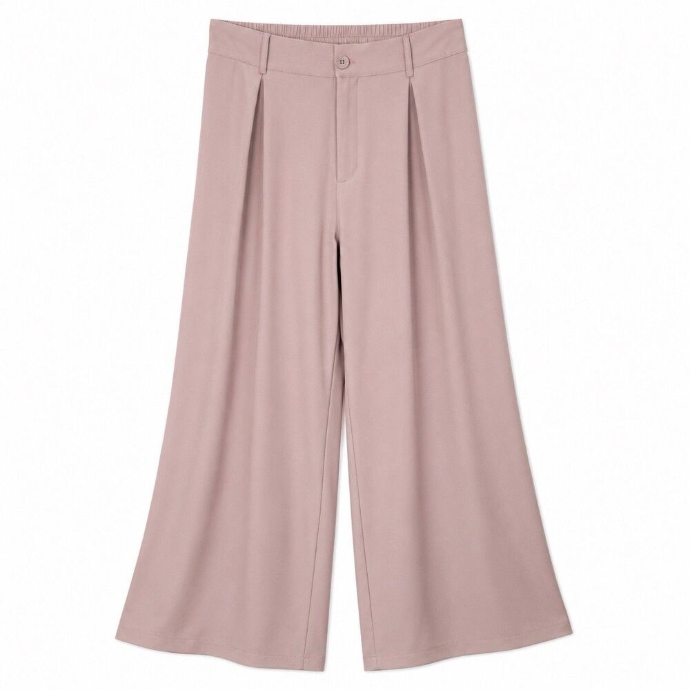 Haute Monde Wide Leg Palazzo Pants Large Pink High Rise Pleated Quiet Luxury